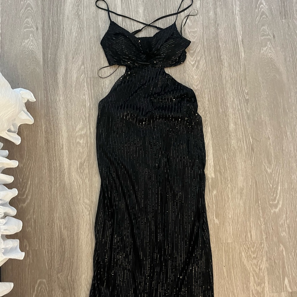 Hello Molly Black Sequin Dress Small